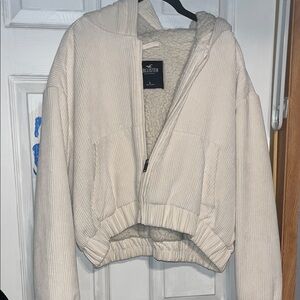 Hollister Women's Off-White Teddy Jacket